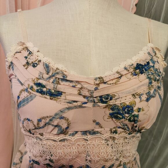 Ank Rouge Size Small Pink Camisole Mini Dress Cami Lace Summer Party Pastel Y2K - Picture 15 of 16